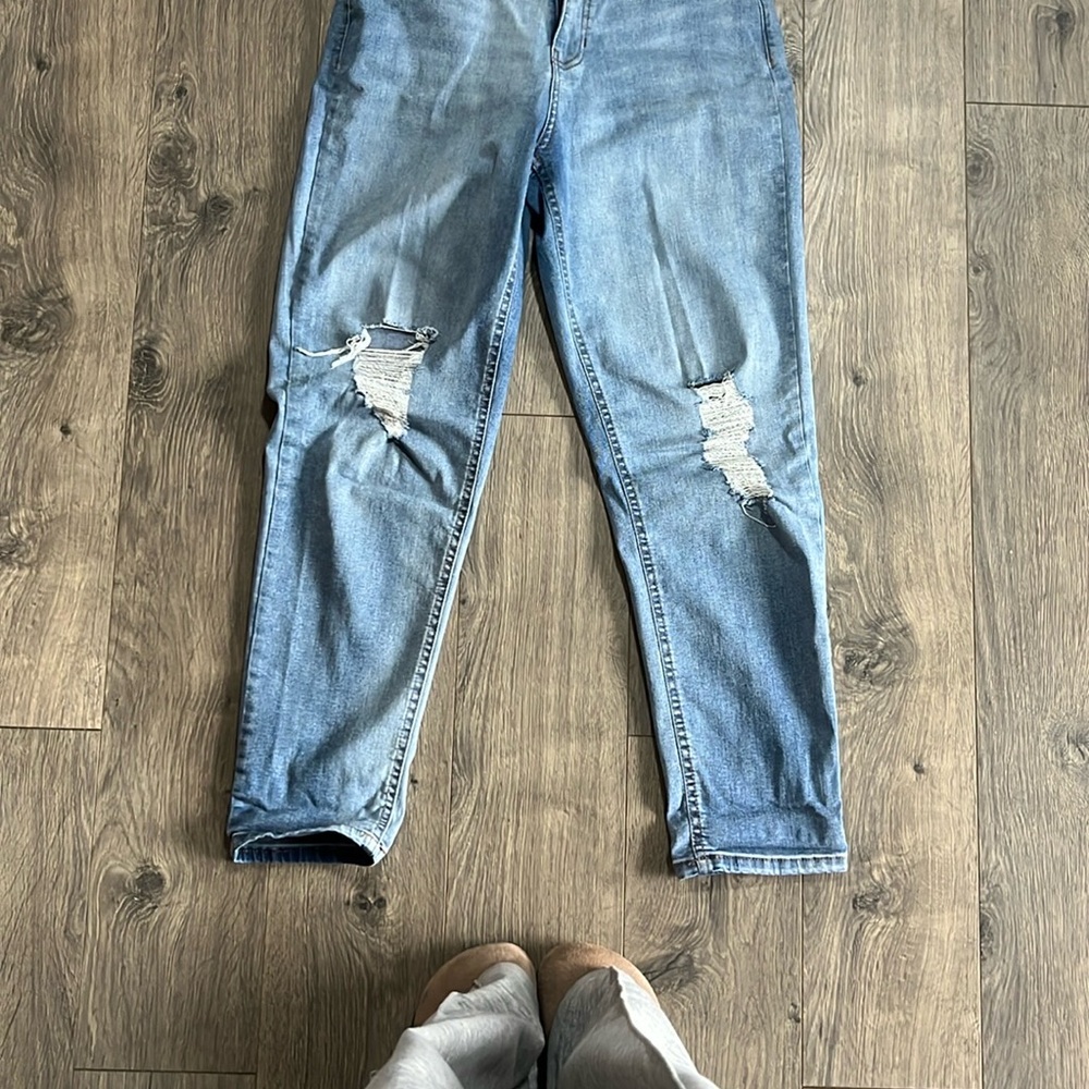 Women's Blue Distressed Jeans